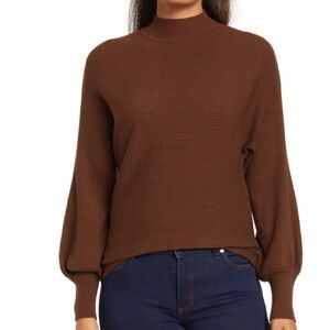 Mock Neck Dolman Sleeve Sweater